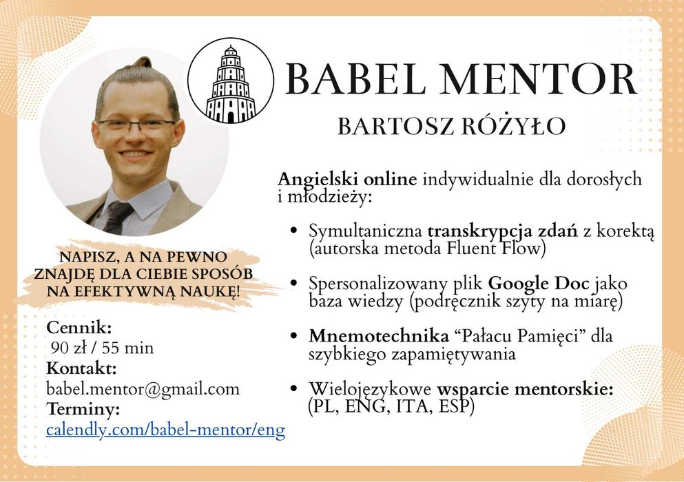 Korepetycje | Angielski | Metoda Fluent Flow & Pałacu Pamięci