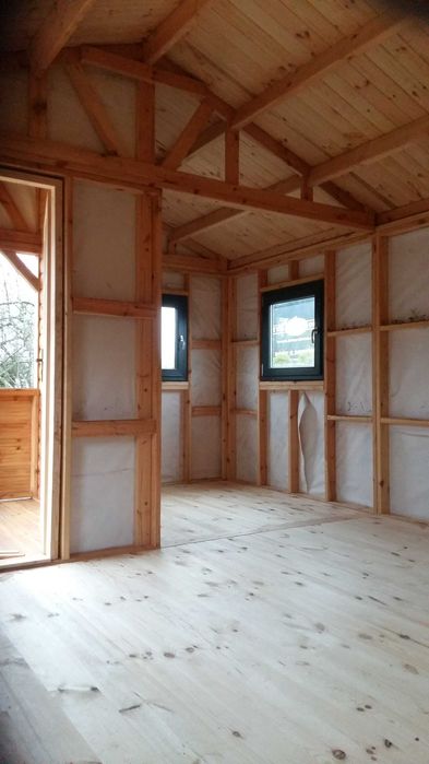 domek drewniany, ogrodowy, letniskowy do 35m2, parterowy, kryty gontem