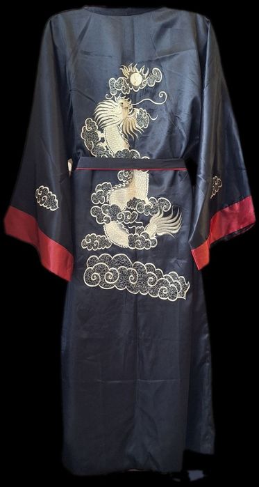 Шелковый атласный халат двусторонний XXL шелк