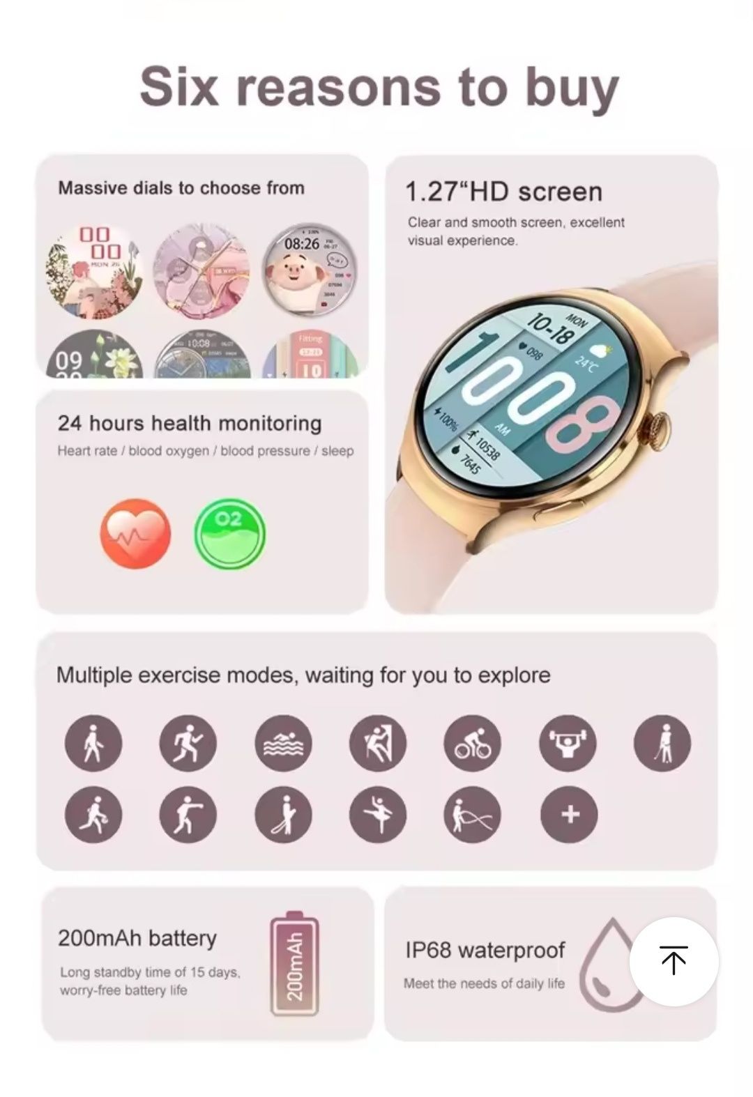 Zegareki SmartWatch Kobieta AMOLED