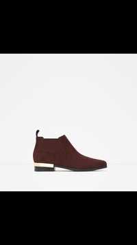 Botins camurça Zara bordeaux