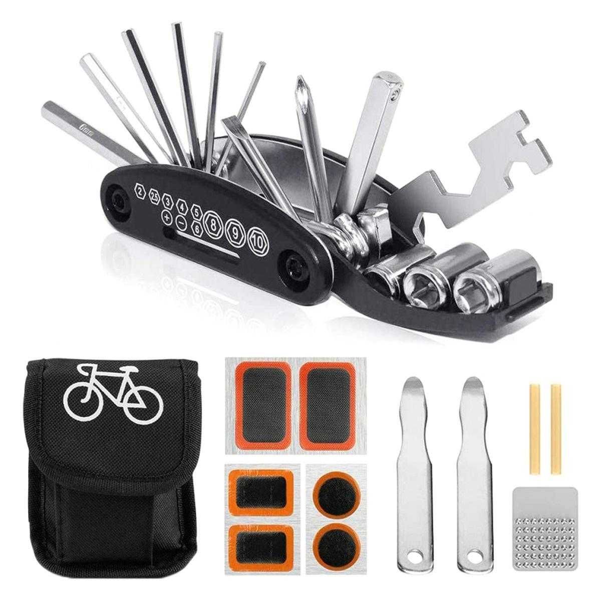 NOWE! Zestaw naprawczy do roweru klucze rowerowe imbusy łatki etui .