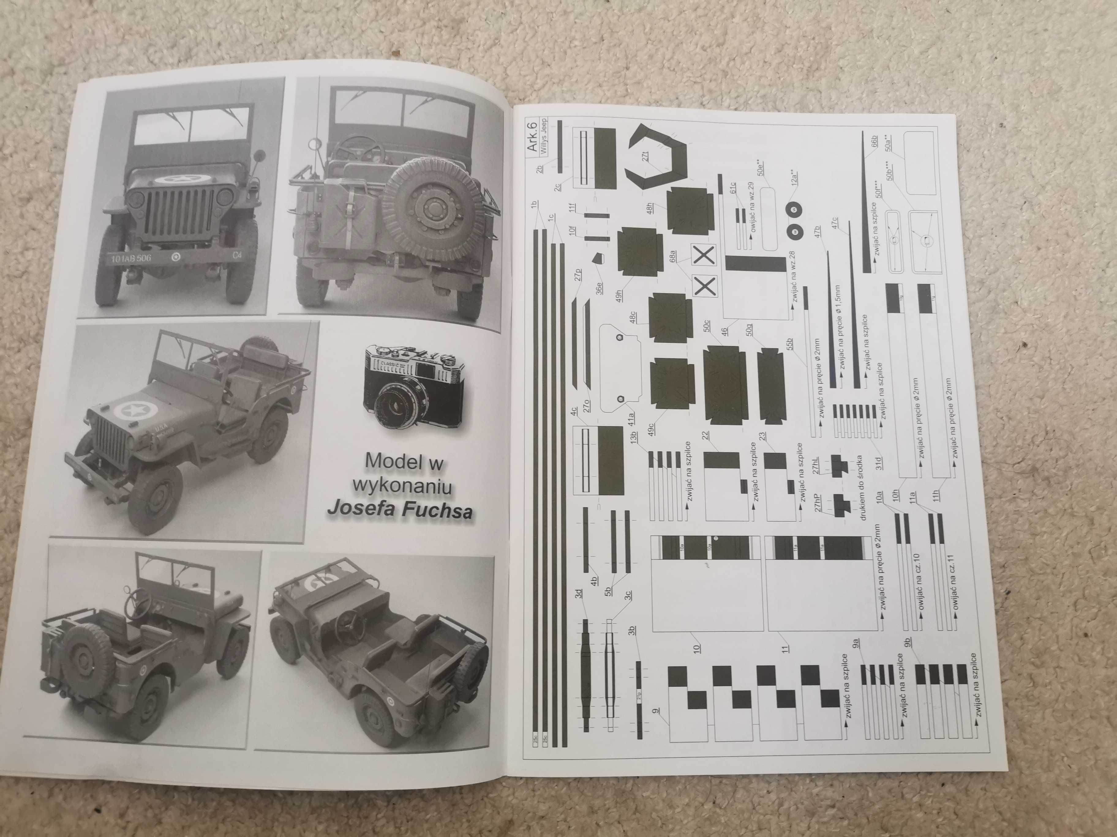 Model kartonowy Modelik nr 10/02 Willys Jeep