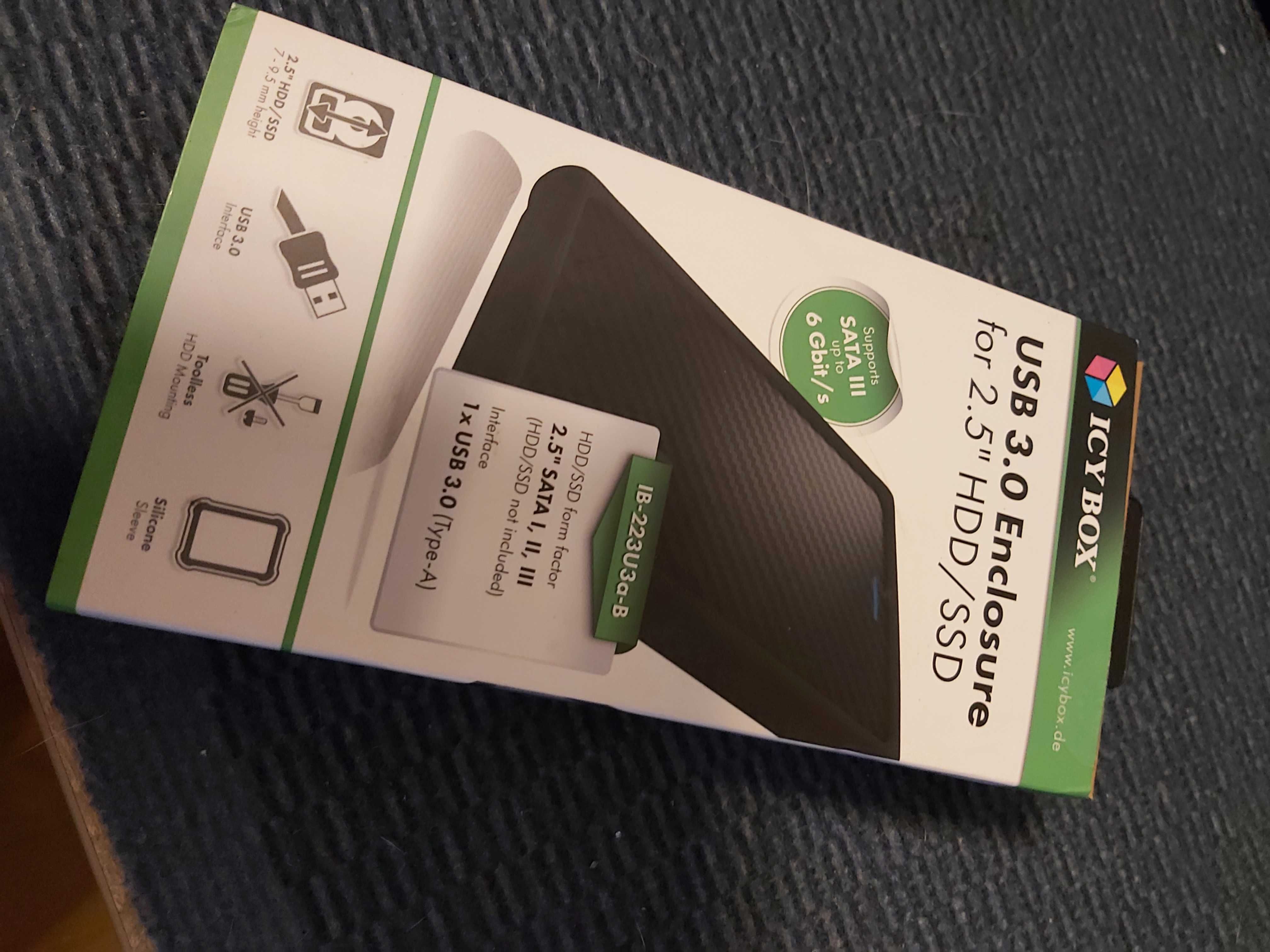 Obudowa nowoczesna ICY BOX do dysku 2.5 SSD HDD (USB 3.0 3.1, czarny)