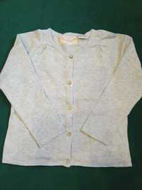 Sweterek kardigan klasyczny szary Zara r.92