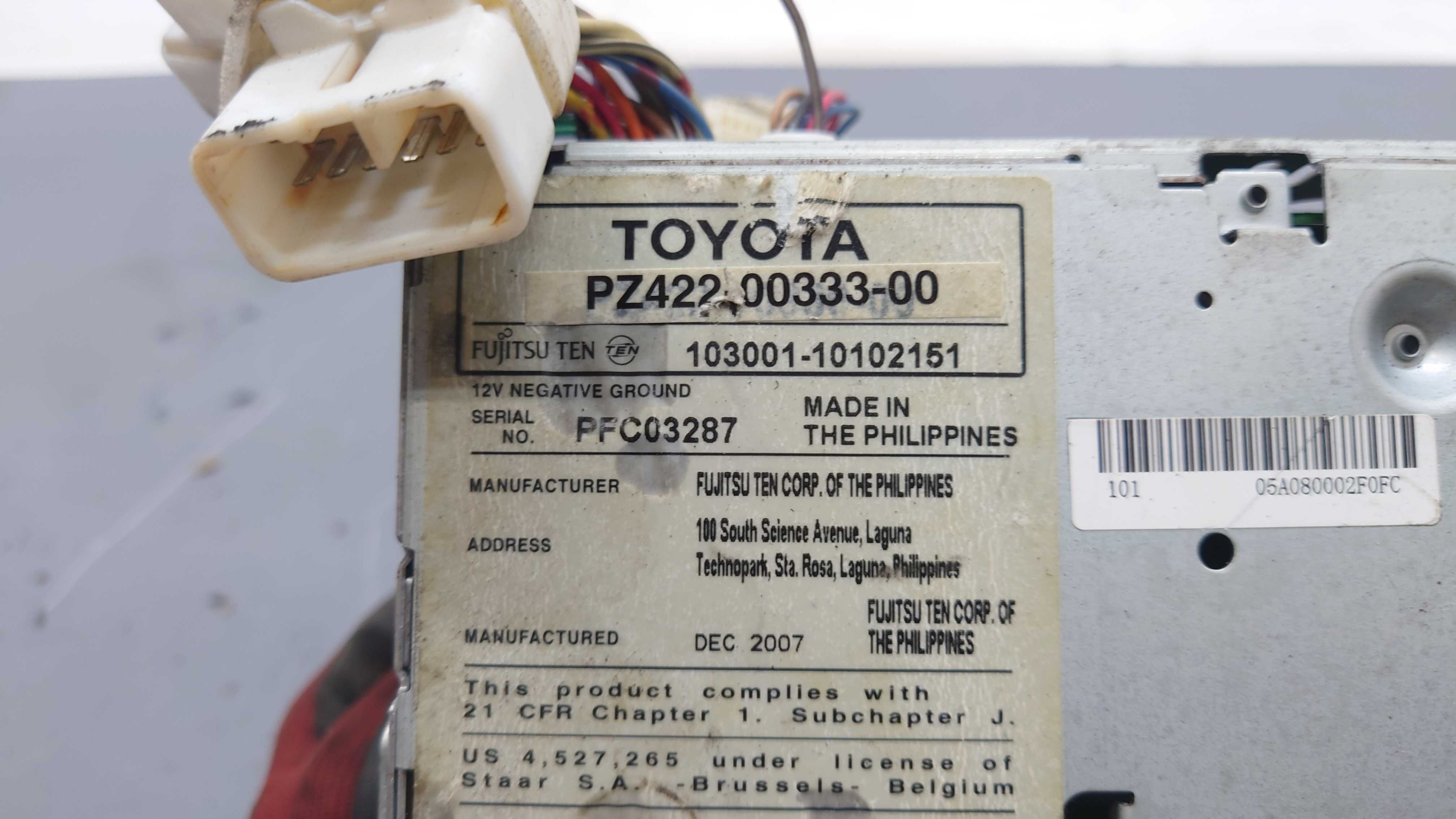 Toyota Yaris II 2 MK2 Radio Tomtom