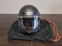Capacete Origine Vega S preto estilo retro, com caixa e saco original