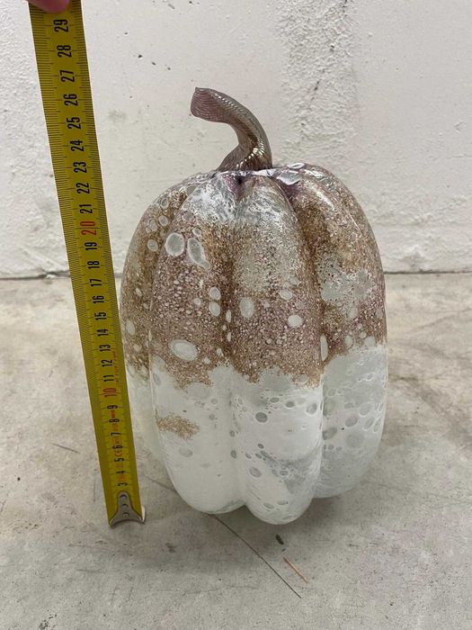 Peça decorativa em vidro forma de abóbora
