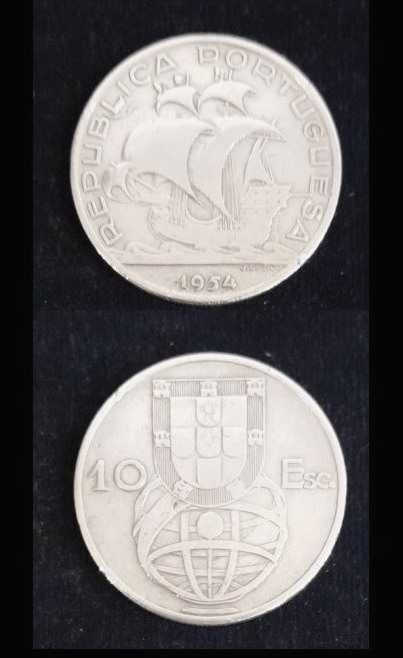 Moedas Portuguesas - 10$ escudos (em Prata)