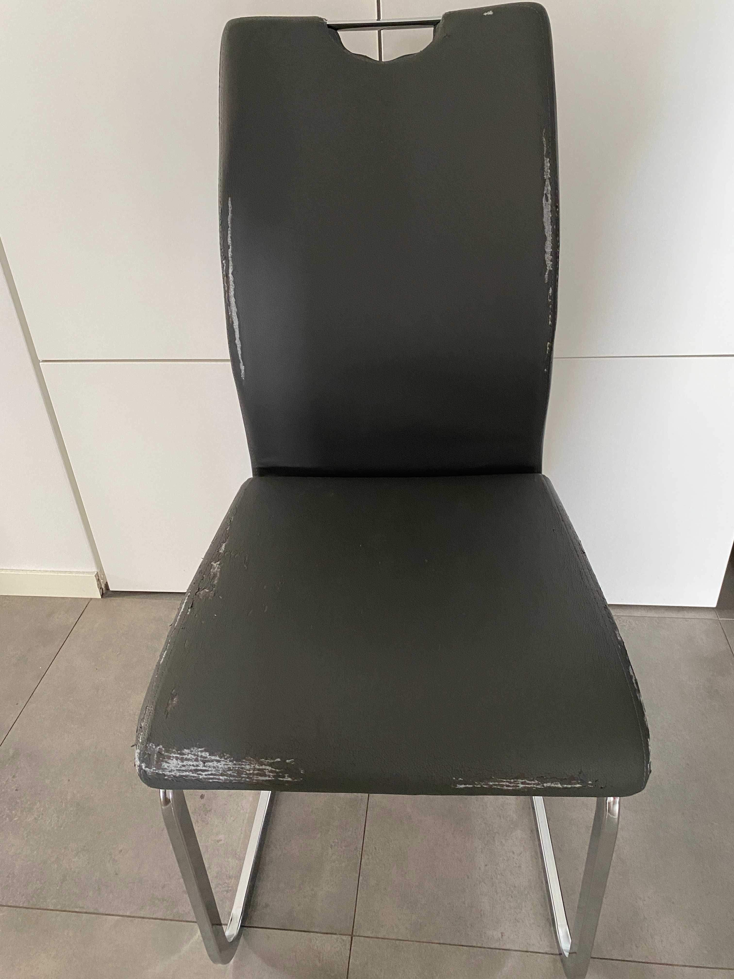 Krzesło Batik Eco-skóra 4 szt. szare