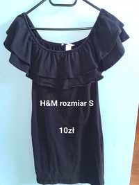 Czarna mini sukienka hiszpanka H&M rozmiar S