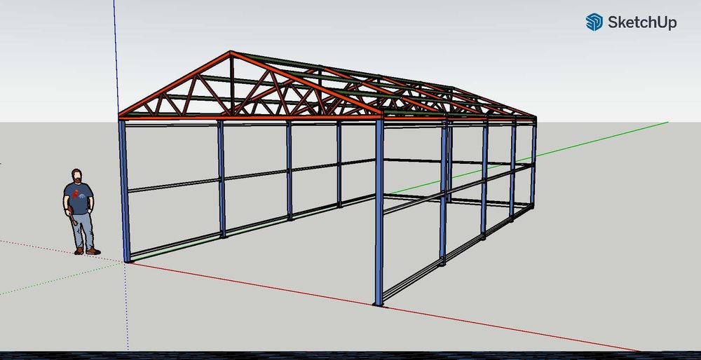 6x12m x 3m H - Konstrukcja stalowa - Budynek Gospodarczy - Wiata