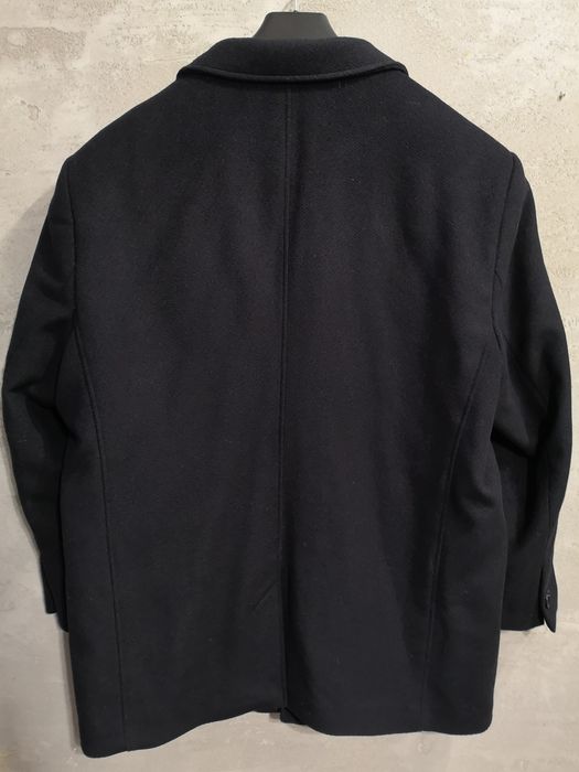 Płaszcz męski Ewtex midi klapki nowoczesny kieszenie elegancki wiskoza