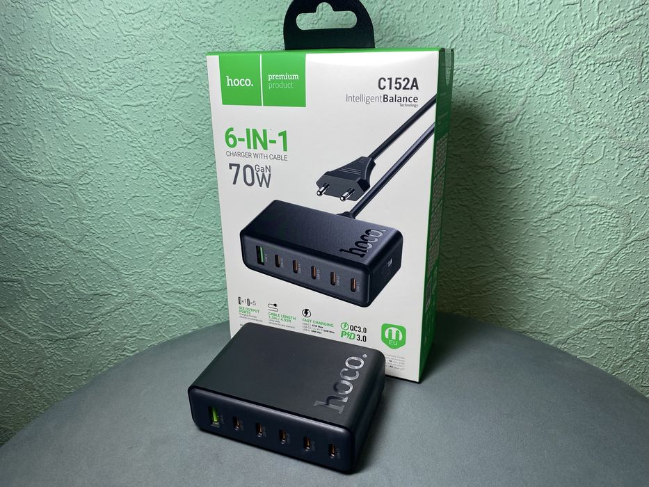Зарядное устройство Hoco 6 в 1 (70W, PD3.0, QC3.0)