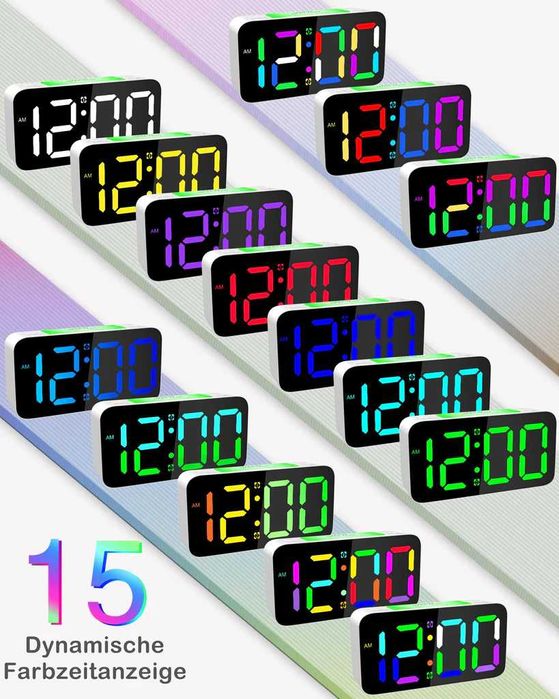 Budzik RBG z wibracjami NOWY budzik LED