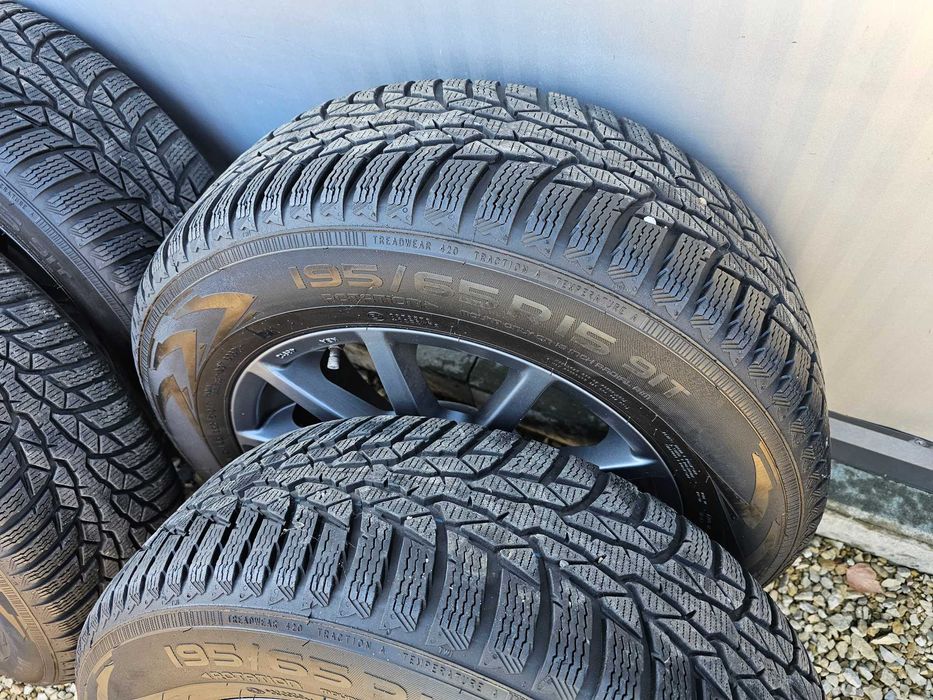 Alufelgi 15 Vw Kola zimowe  5x112 Volkswagen opony zimowe 195/65/15