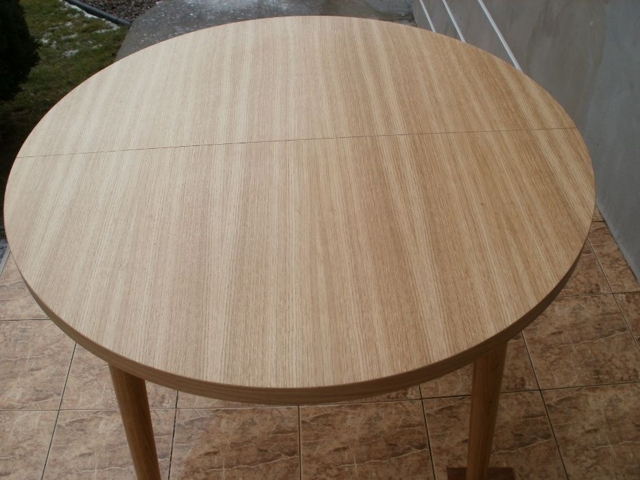 Okrągły stół rozkładany -DĄB- 100x200cm nogi owalne stożki