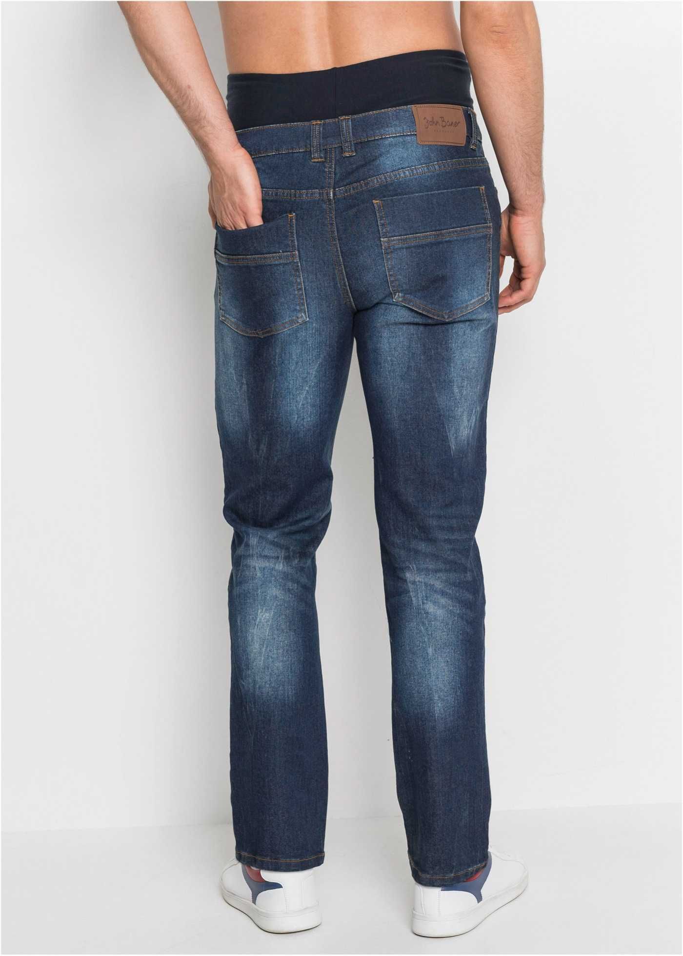 Jeans męskie z ocieplanym paskiem na plecy R 52