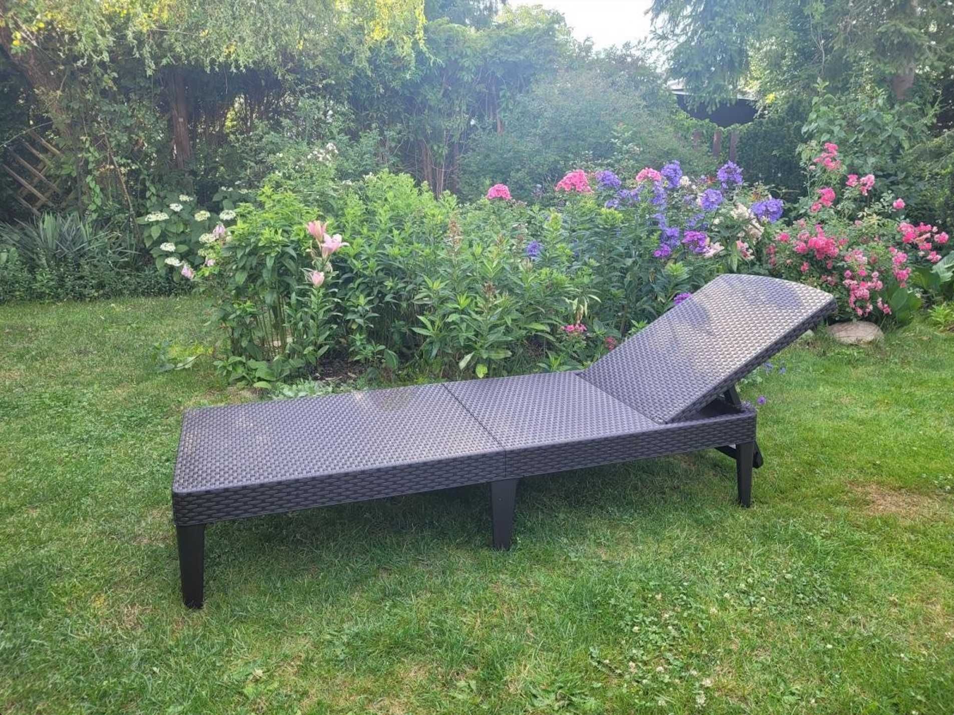 Nowy Mocny XXL Lezak Ogrodowy Plazowy Basenowy na Taras Ogórd Brązowy