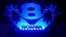 lampka led 3d logo scania v8 vabis szklo akrylowe