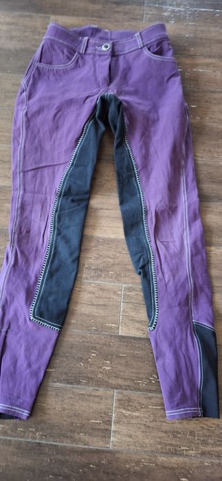 Bryczesy fioletowe  pełny lej rozm. S 36