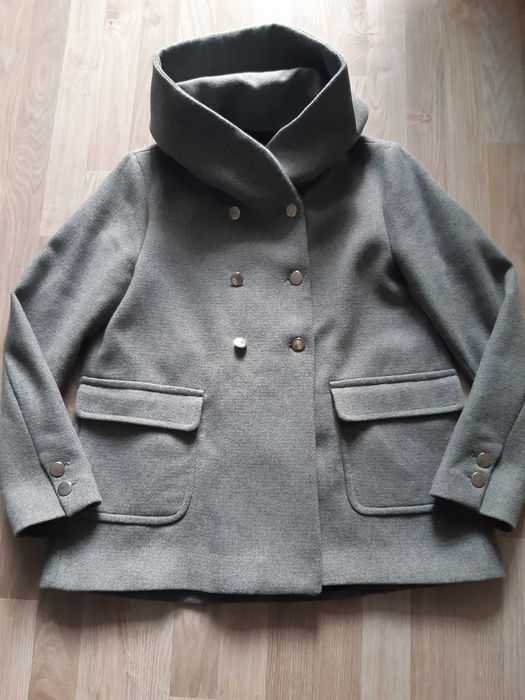 ZARA / Krótki płaszcz / kurtka / M-L / szary / Nowy bez metki
