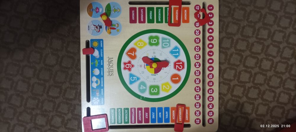 Англійська мова для дітей, дерев'яна таблиця пори року, календар, інше