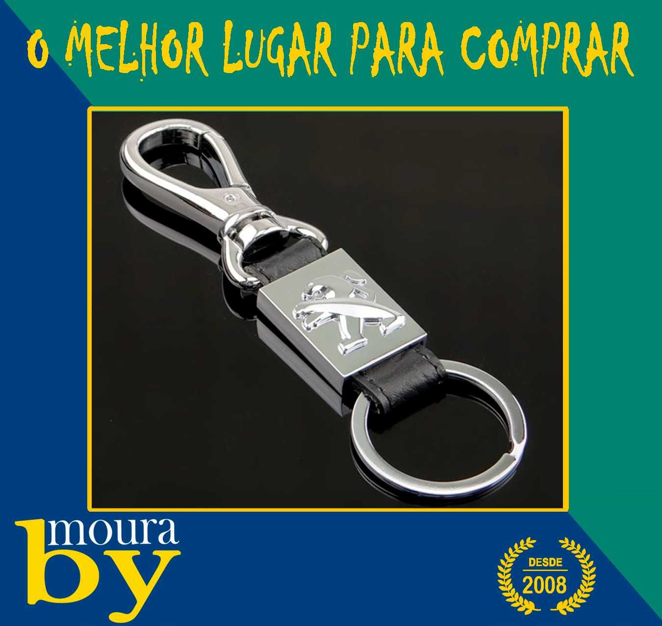 Porta Chaves Peugeot metálico e cabedal personalizados