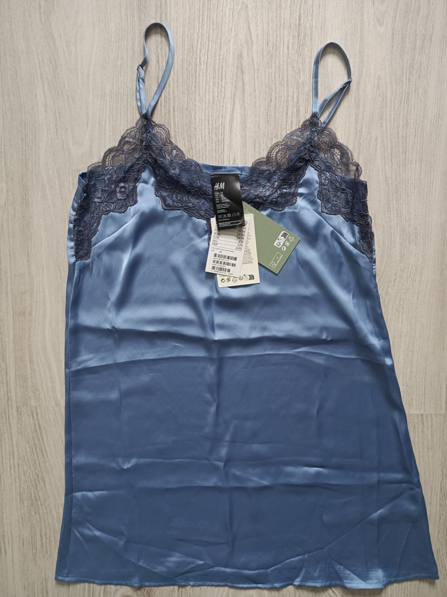 Satynowa koszulka nocna r.XS NOWA! H&M 30zł.