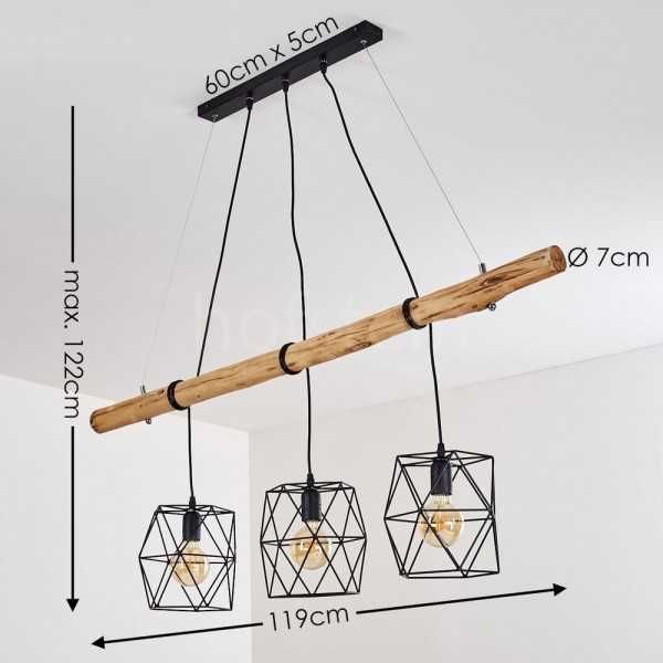 Lampa wisząca drewno rustykalna