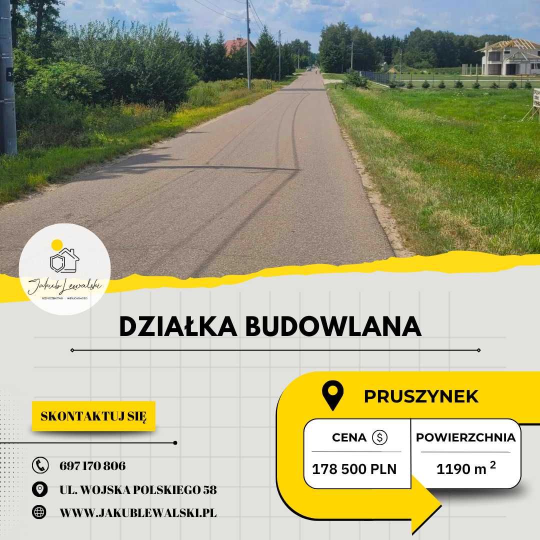 Pruszynek 9km od Siedlec - działka budowlana