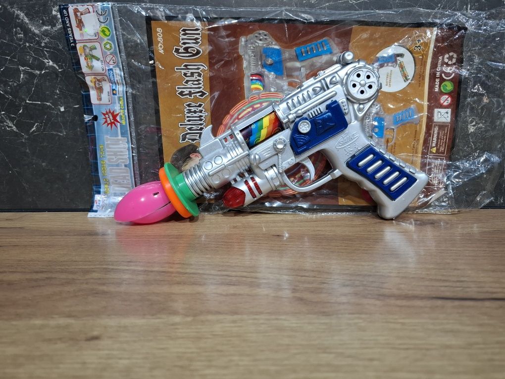 Pistolet świeci gra dźwięk światło Led laser broń