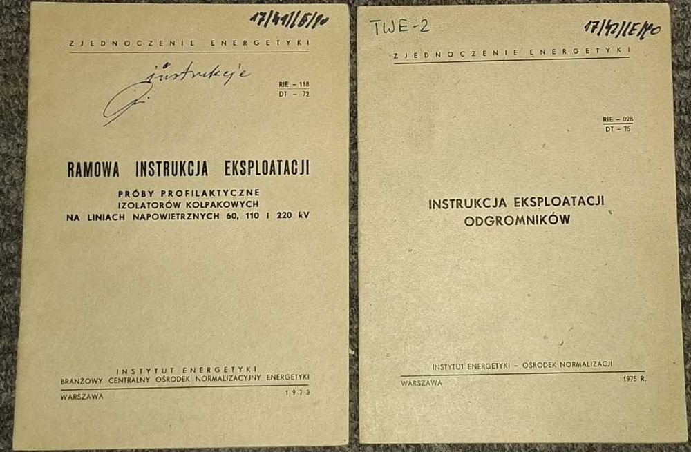 Stare instrukcje techniczne z czasów PRL