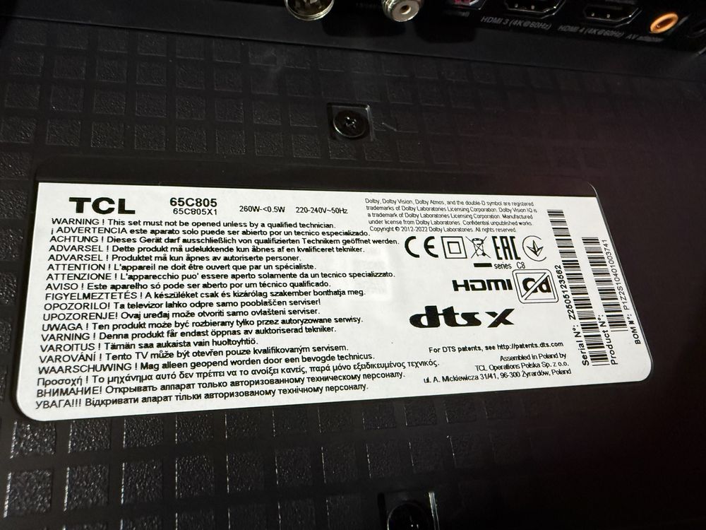 Телевізор TCL MiniLED 98C805, 85C805, 75C805, 65C805, 55C805