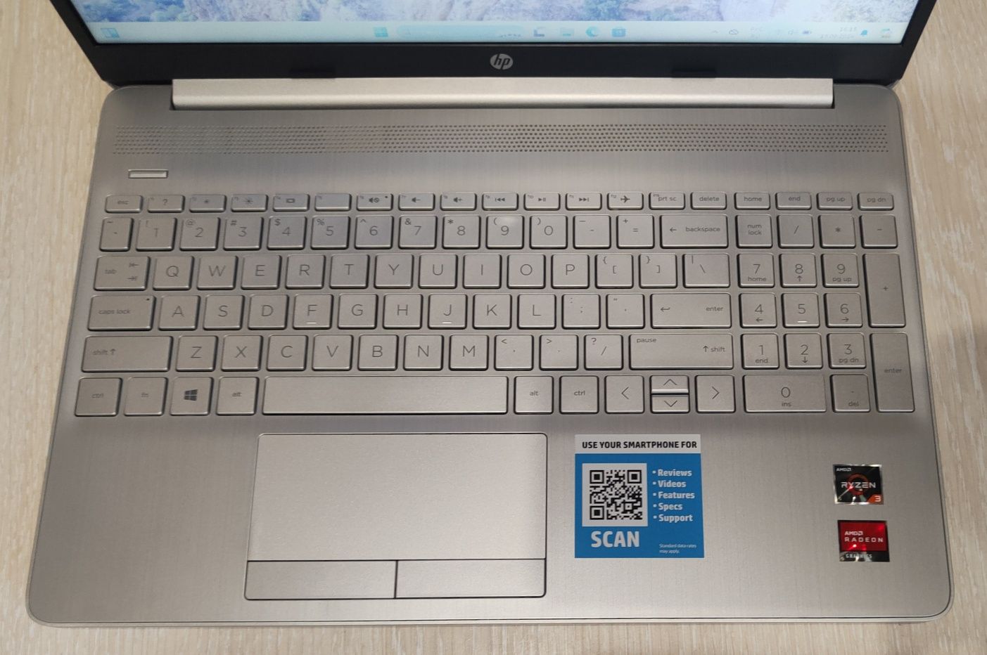 Ноутбук HP 15,6", Ryzen 3 3250U, 8GB DDR4, 128Gb SSD