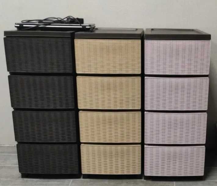 Комод Ротанг пластиковий 4 яруси 86.5х44.5х34.5 см R-Plastic
