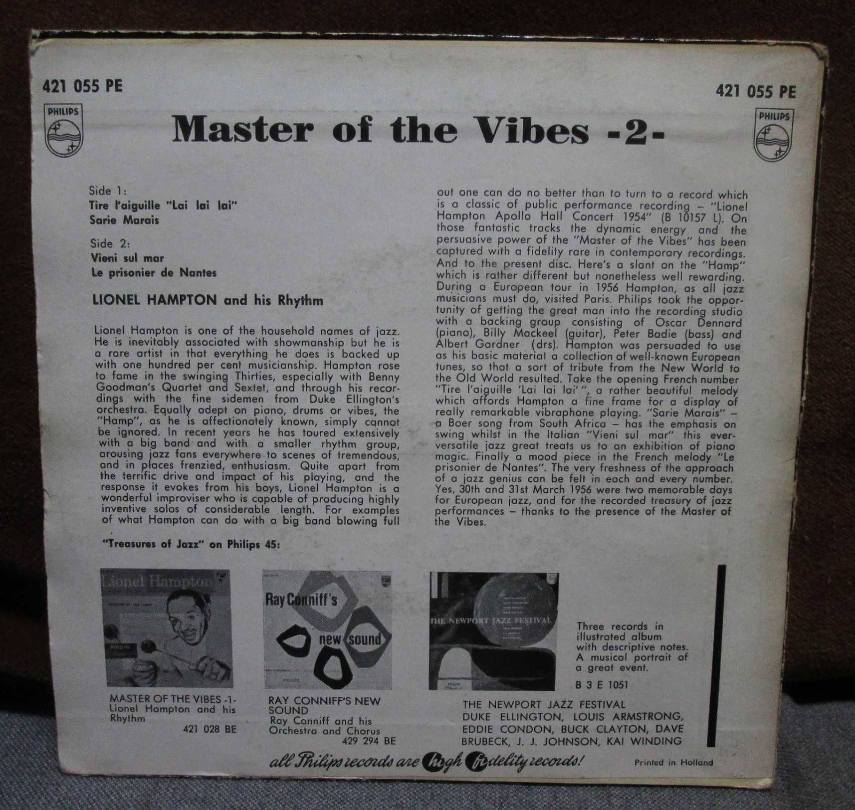 Vinil Lionel Hampton, Master of the Vibes EP 1956