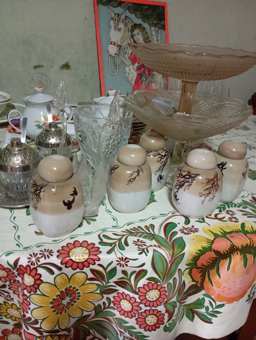 Винтажные спецовники стаканы клёш сервиз Кремгес