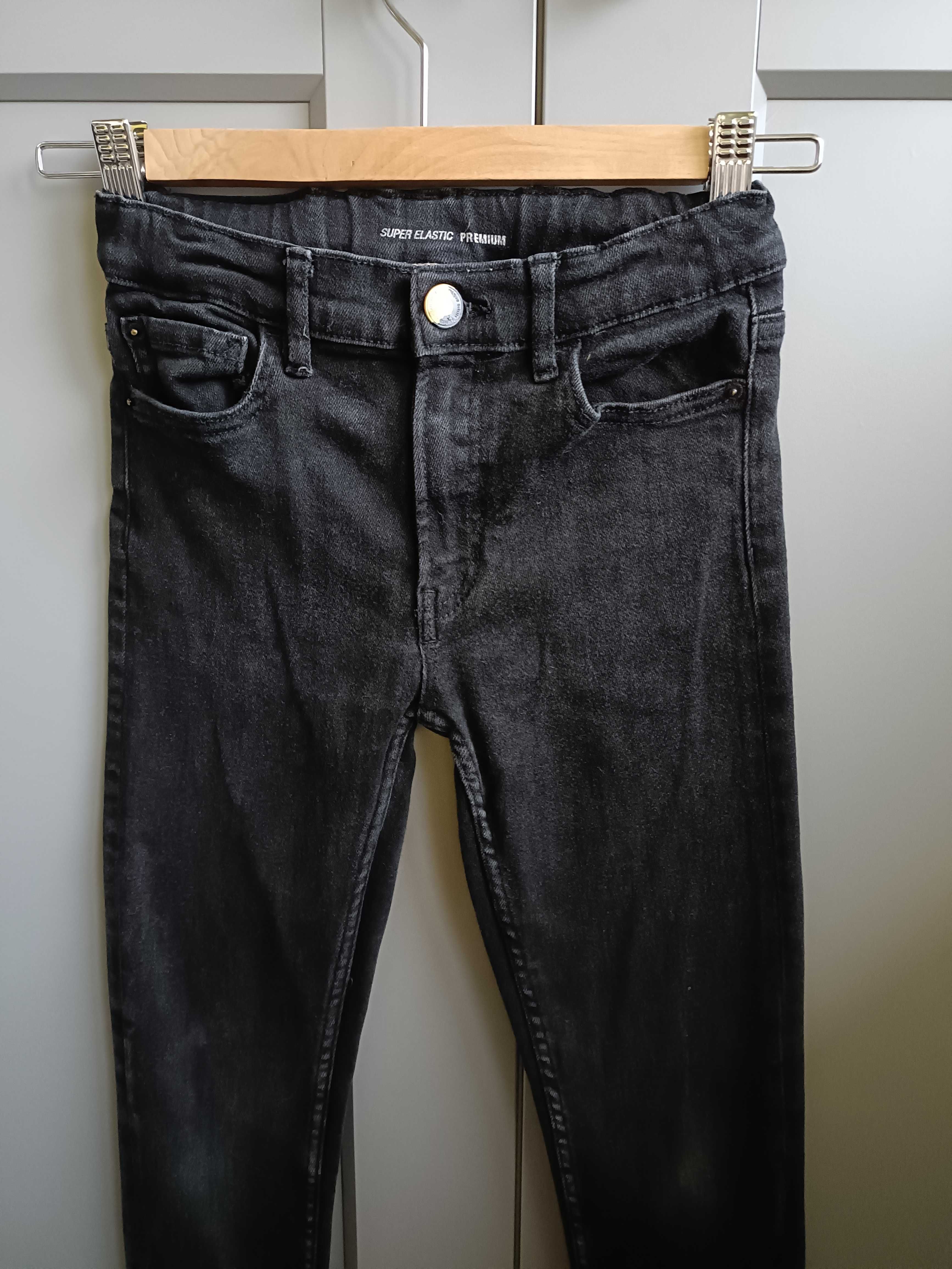 Spodnie jeansy dziewczęce rurki czarne ZARA - 10 lat (140 cm)