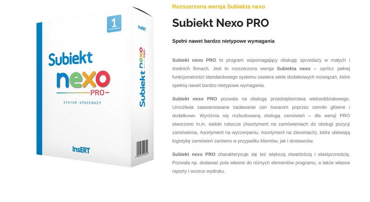 Subiekt GT nexo PRO system sprzedaży Wdrożenia Obsługa Zarządzanie
