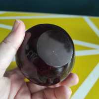 Świecznik szklany szkło kula fioletowy