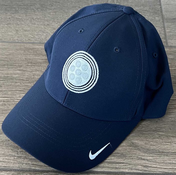 Czapka z daszkiem NIKE z logo firmy KREHER STEEL, granatowa