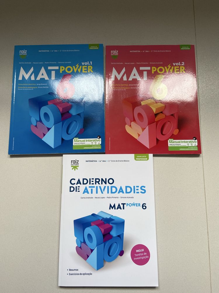 Manual e caderno de atividades de matematica do professor  de 6 ano