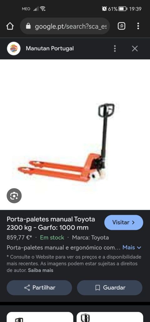 Porta-paletes manual Toyota