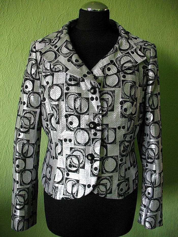 Żakiet - elegancki - marynarka - 42 XL - biust 100 cm Srebrny L'attore