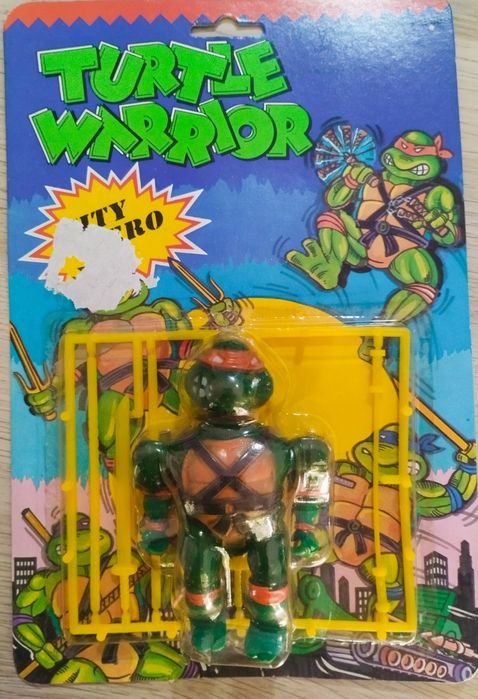 Turtle Warrior figura vintage anos 80 Made in Taiwan