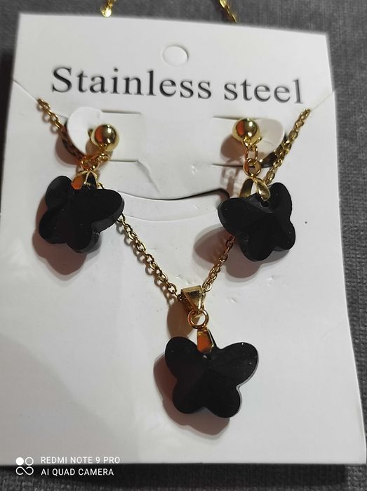 Zestaw biżuterii motylki