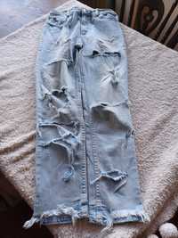 Spodnie jeans - rozmiar 36 - używane - z dziurami