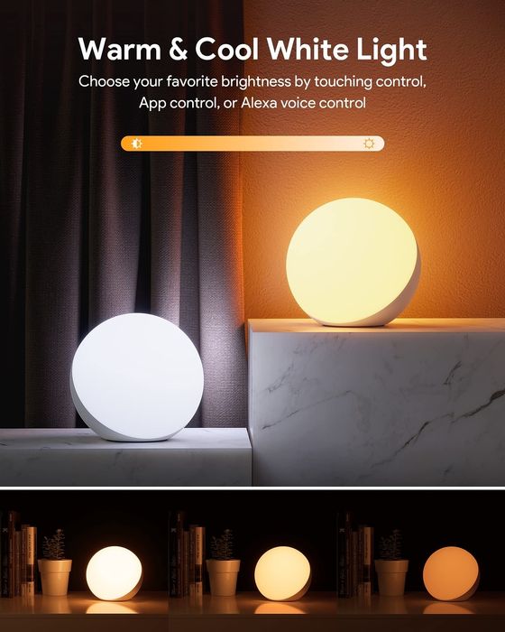 Lampka nocna inteligentna dotykowa lampa stołowa LED RGB Hifree T21.