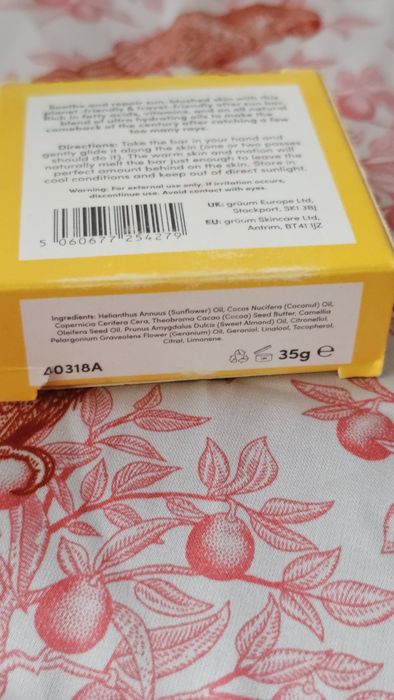 Gruum kostka olejku do twarzy po opalaniu